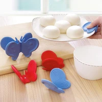 2 in 1 silicone oven mitts heat insulation hand clip anti scald clamp butterfly fridge magnet tray plate bowl clip kitchen tool