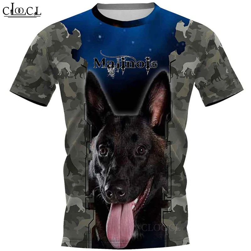 

HX Newest Popular Malinois Summer Unisex T-Shirt Men Streetwear 3D Print Harajuku Short Sleeve Casual Pullover Drop Shipping