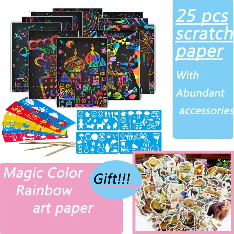 

5pcs Cartoon Window Paint Art Kit DIY Coloring Light Transmission Drawing Set Suncatchers Water Painting Toys Kids Birthday Gift