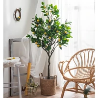 120cm 150cmsimulation plant lemon tree potted clothing store living room decoration ornaments fake tree green plants bonsai home
