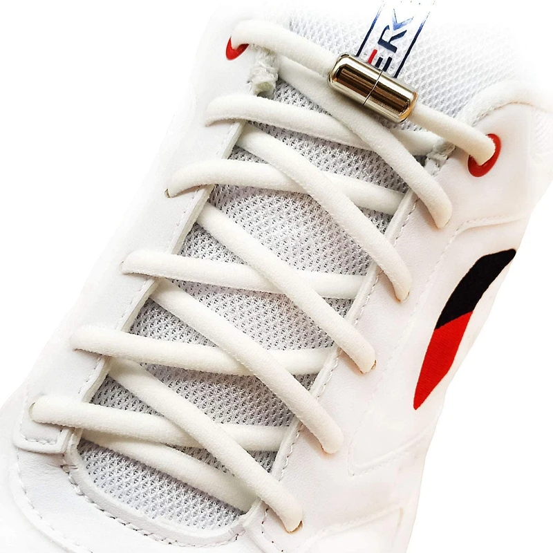 1 Pair Elastic Shoelaces Round Metal lock No Tie Shoe Laces Kids Adult Leisure Sneakers Quick Safety Lazy Lace Unisex 21 Colors