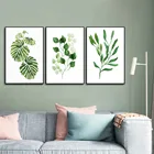 Настенный постер Monstera с зелеными листьями, ботаническая Картина на холсте с принтом растений, современные скандинавские картины для гостиной, домашний декор