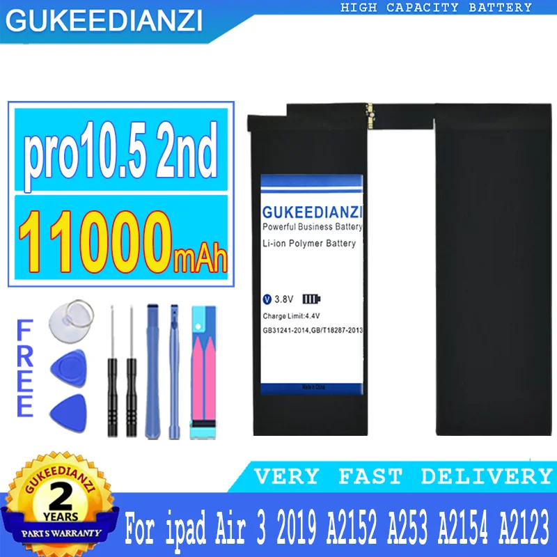 

11000 мА · ч аккумулятор GUKEEDIANZI Pro 10,5 для ipad Air 3 Air3 (2019) A2152 A253 A2154 A2123, сменные батареи, аккумулятор большой мощности