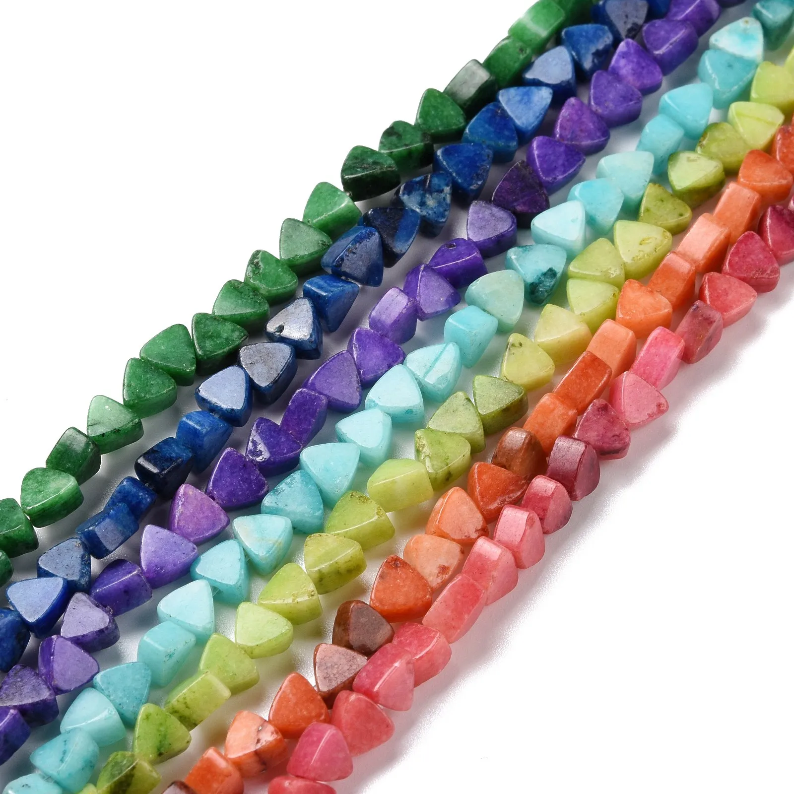 

5 Strands Natural Calcite Beads Dyed Stone Triangle Beads For Handmade Necklace Bracelet Crafts Jewelry Making 5.5x6x3.5mm