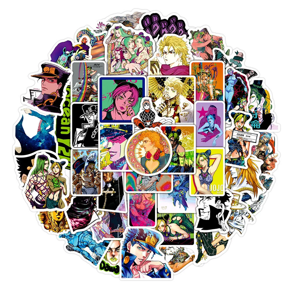 10/30/50PCS Anime Jojo Fantastic Adventure Graffiti Waterproof Sticker Personality Creative Decorationtrendrefrigeratorwholesale