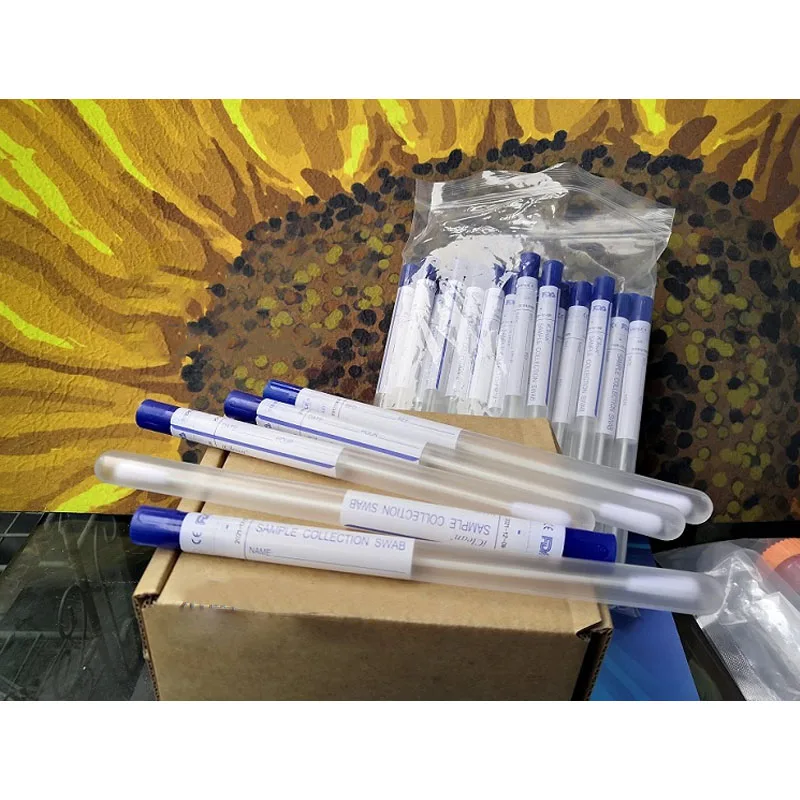 

Nucleic acid detection Tubular flocking Sterile Oral cavity sampling swab ABS rod virus sampling swab 50pcs-300pcs
