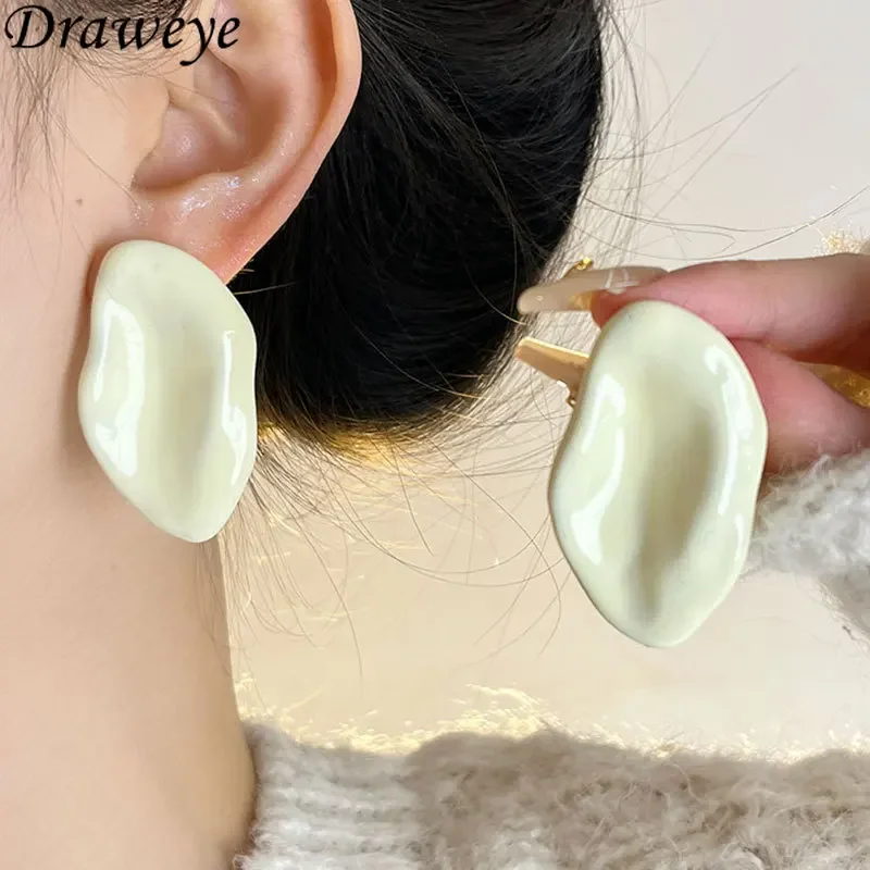 Необычные геометрические серьги-гвоздики Draweye для женщин винтажные элегантные