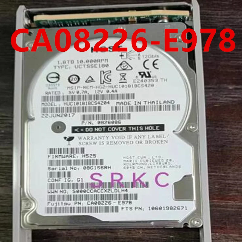 

Original Almost New Hard Disk For FUJITSU DX S3 1.8TB SAS 2.5" 10K 128MB Server HDD For CA08226-E978