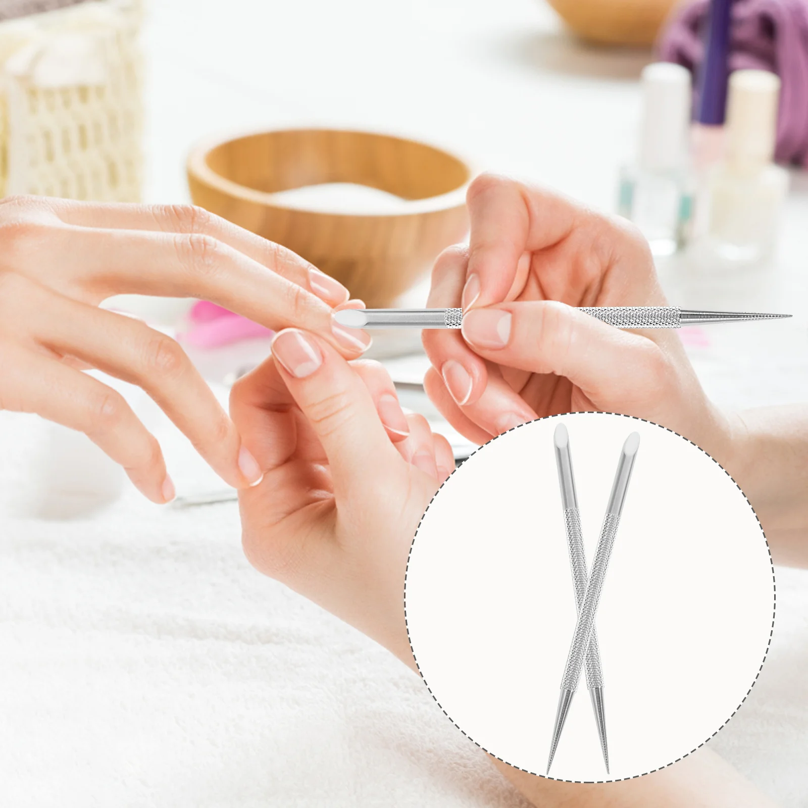 Практичный инструмент для пилинга ногтей 2 шт. толкатель кутикулы кусачки