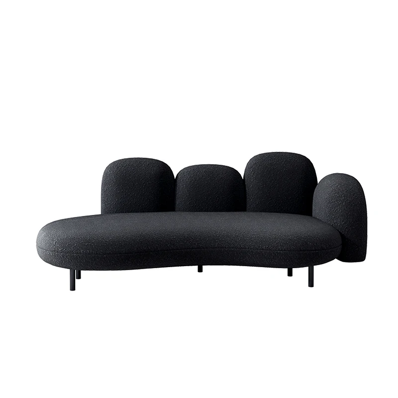 Простые бархатные мягкие черные удобные дизайнерские белые изогнутые диваны