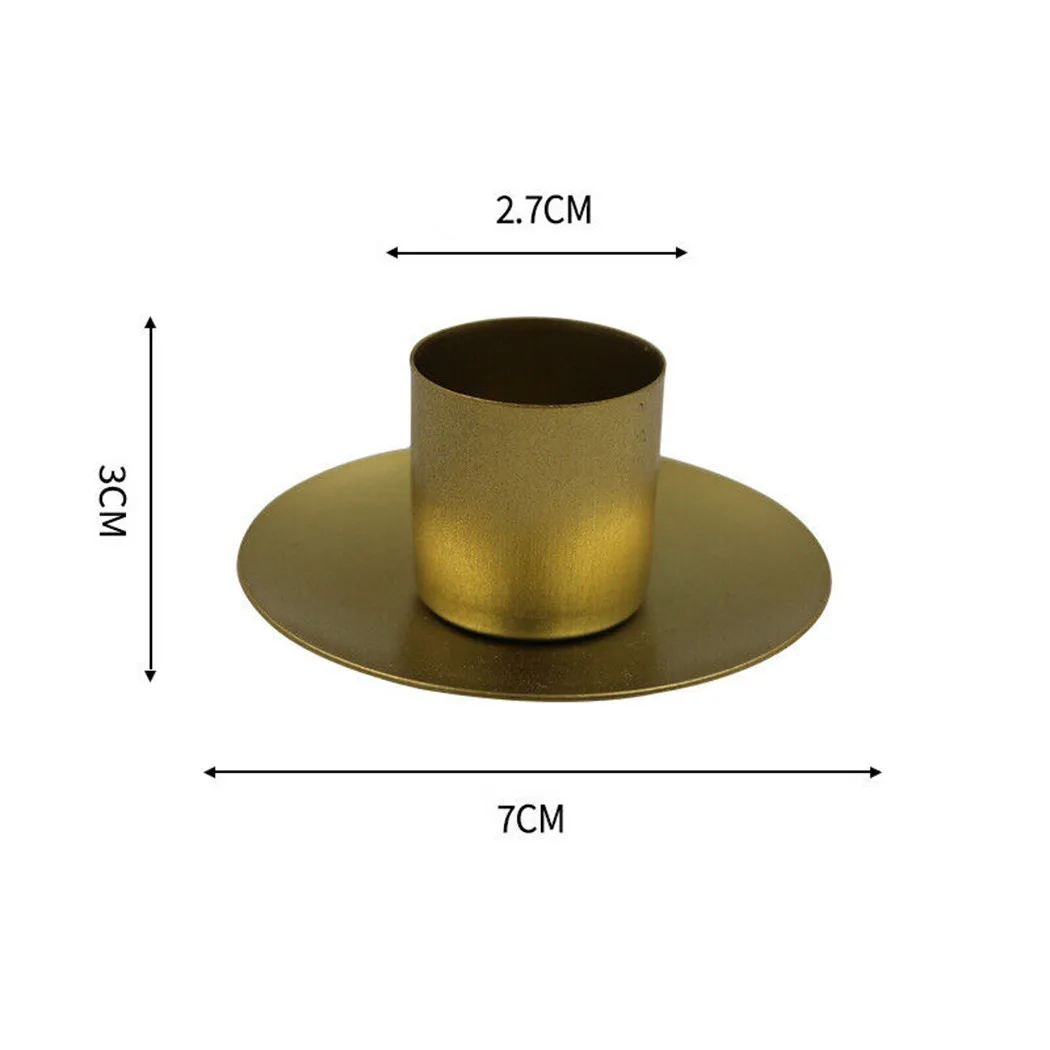 

Iron Black Gold Plated Candle Holders Pillar Metal Plate For Wedding Party Festival Portavelas Candelabra Art Gift Home Decor