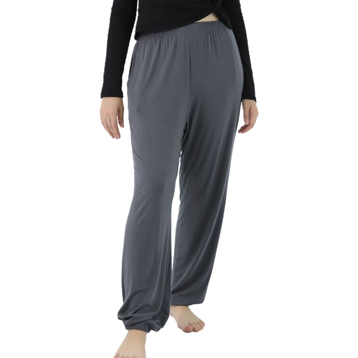 

Пижама в стиле оверсайз эластичная 7XL, одежда для сна с поясом для женщин, домашний сон, Модальная летняя одежда, брюки, повседневная весення...