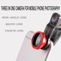 electronic goods 3 in 1 generic fish phone lens macro camera sets camera for smar tp hone fish eye lens and clip support iphone