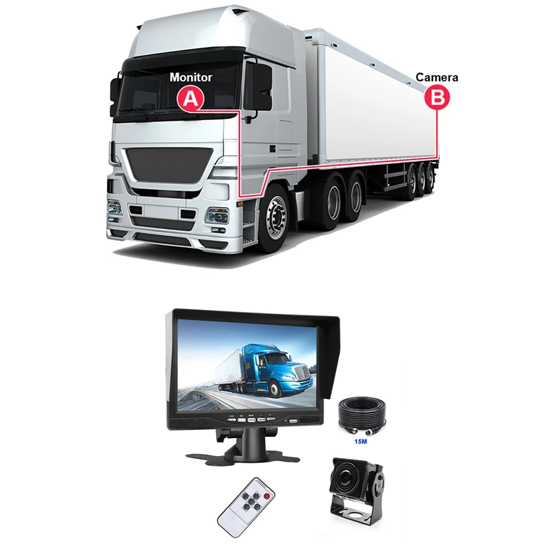 

7 Inch Truck Monitor HD Truck Backup Camera Vehicle Reverse Monitor Aviation Head Rearview Backup Reverse Cams