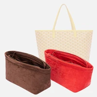 portable plush suede organizers bag for goyard tote luxury female handbag travel makeup inner purse portable storage liner bags