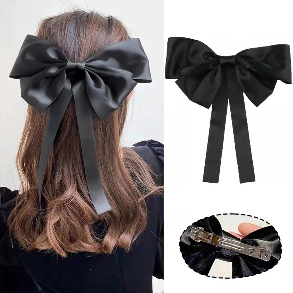 

Hairgrips Sweet Barrette Hair Accessories Big Bow Spring Clip Ribbon Hair Clip Big Bow Hairpin Bow Hair Clip