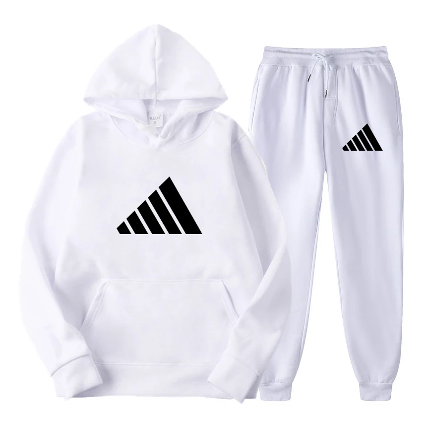 New Fashion Men's Pullover Sweater Training Set Men's Hoodie Two Pieces+Pants Sports Shirt Spring and Autumn Sports Set