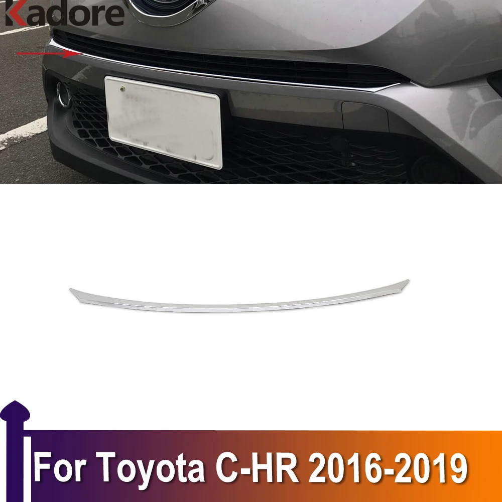 

For Toyota C-HR CHR 2016 2017 2018 2019 Front Lower Grill Trim Strip Center Racing Cover Moulding Trims Car Stickers ABS Chrome