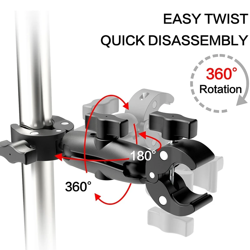 

Riding Motorcycle Bicycle Sports Camera Accessories Multifunctional Double Head Bracket Suitable For Insta360 DJI AKASO