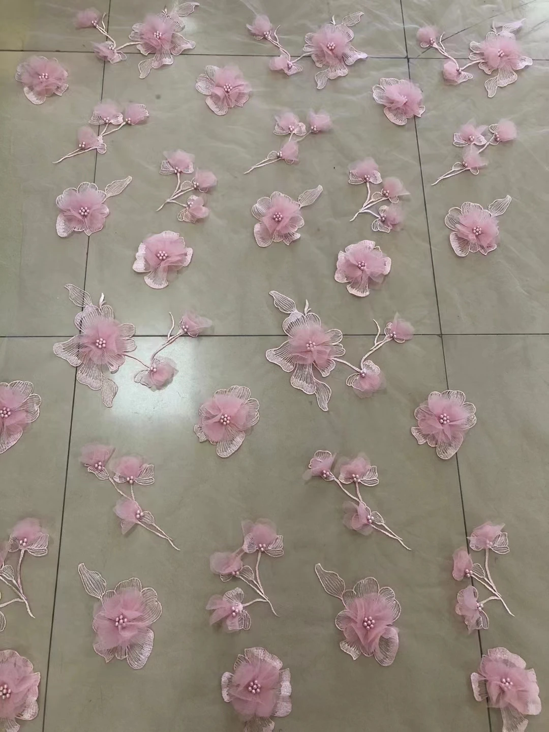 Справочный дизайн Африканское нигерийское 3D вышитое Тюлевое кружево