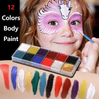 12 colorset new fashion face makeup easy to use oil painting art body paint face painting eye liner