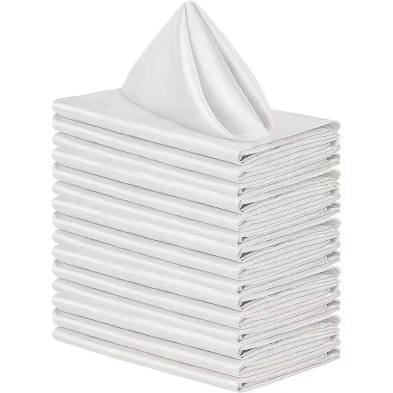

12 Pack Square Satin Napkin Bright Silk Table Napkin Soft Smooth Fabric Table Napkin for Wedding Banquet Party Decoration