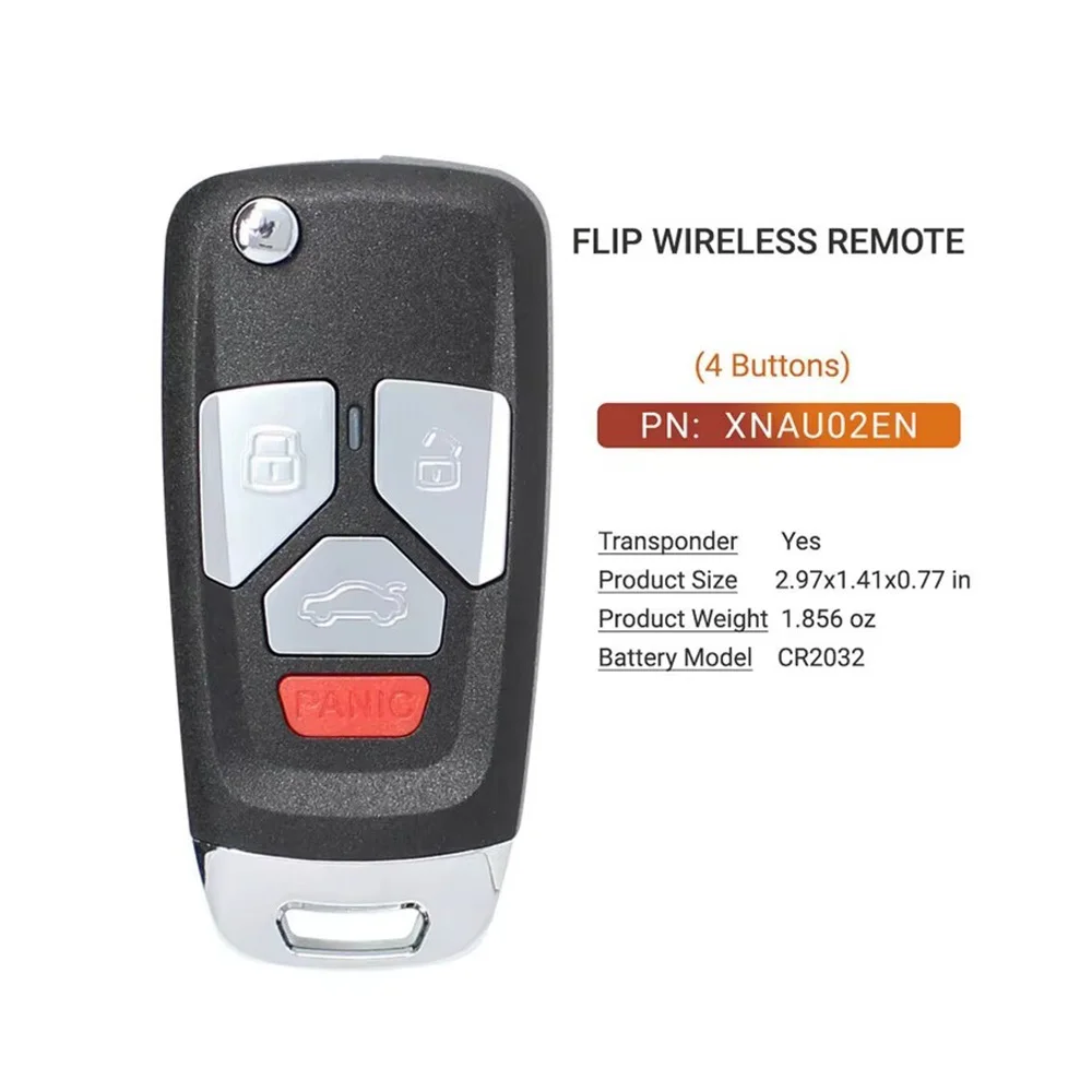 5 шт./лот XHORSE XNAU02EN XN беспроводной универсальный дистанционный ключ 4 кнопки для Audi