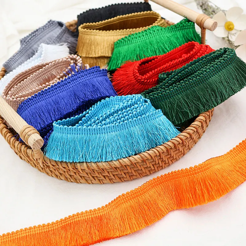 

5m 2.8cm Wide Earring Lace Fringe Sewing Ribbon Polyester Tassel Trims DIY Pillow Bag Curtain Decorative