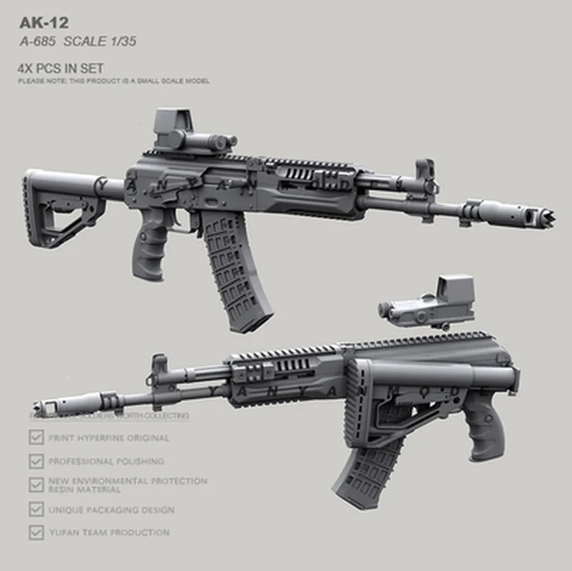 

NX 1/35 Russian Army Weapon-AK-12 Soldier Model Resin Model Kit Tumei Colorless Self-Assembling Resin Doll Military Figure