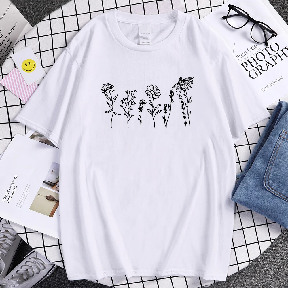 

Flower Male T-Shirts Breathable Tee Clothes Summer Comfortable Streetwear Tops Hip Hop Harajuku Oversize Loose T Shirt Men New