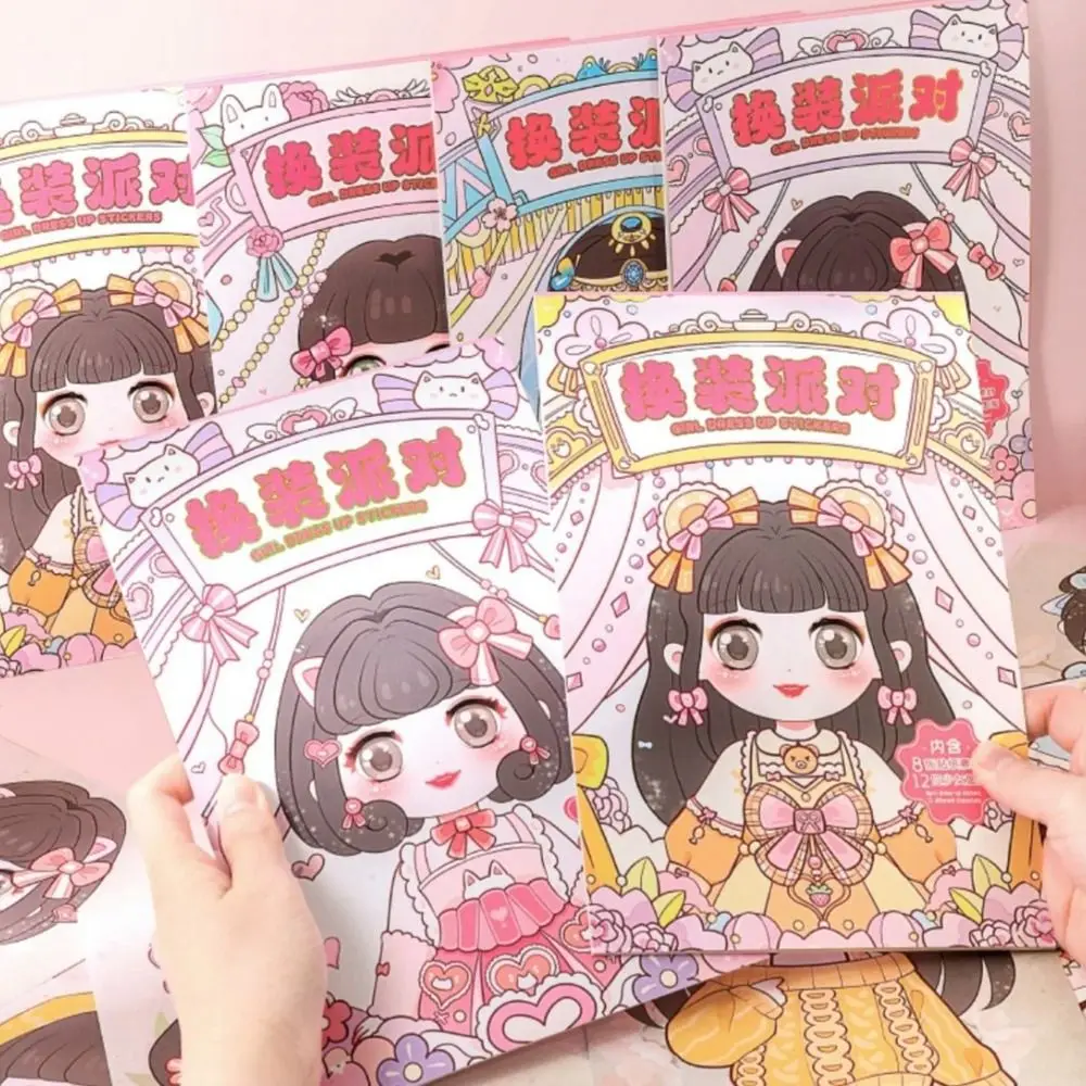 

Make Your Own Princess Kids Princess Stickers Book Paper Cartoon DIY Dress Up Stickers Face Change Game DIY Makeup Sticker Book