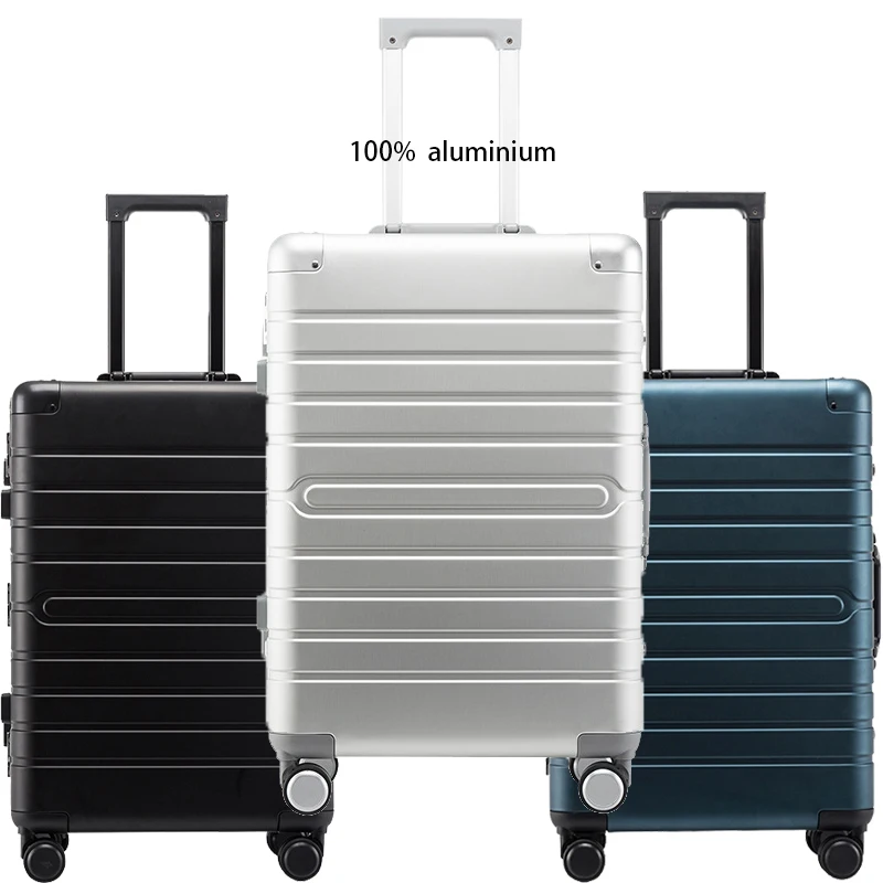 High Quality Aluminum Trolley Suitcase Carry On Spinner Whee