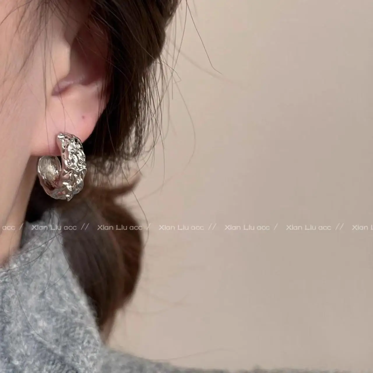 Винтажные серьги неправильной формы C-образной для женщин простые серьги-кольца