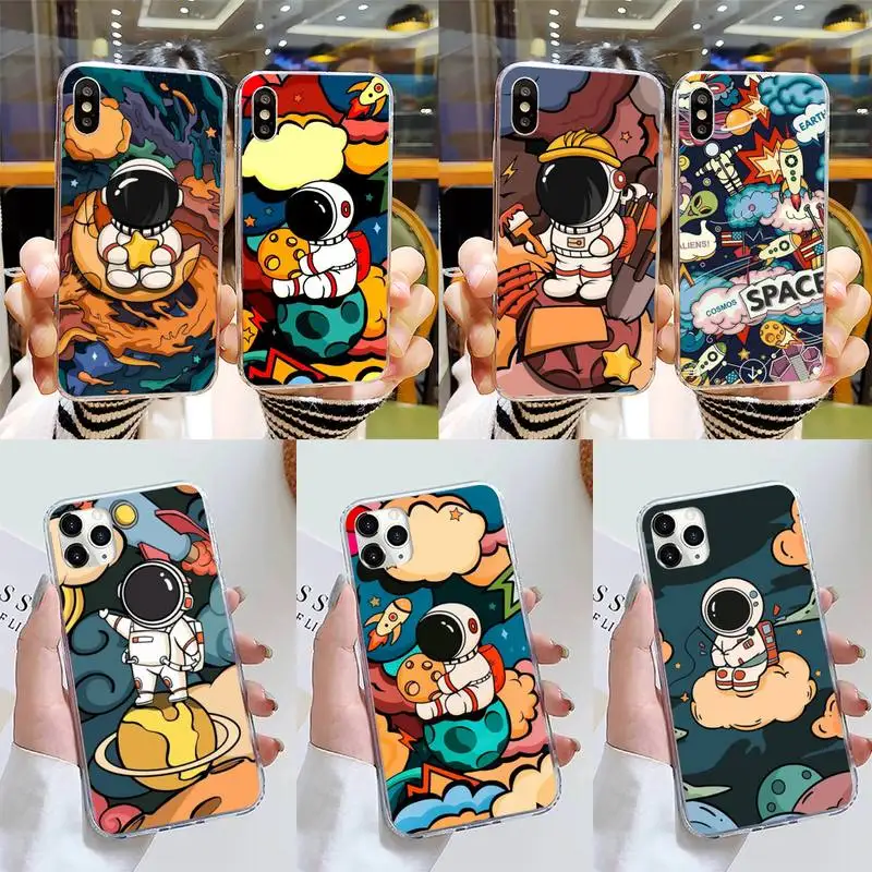 

Star Astronaut Phone Case for iPhone 11 12 13 mini pro XS MAX 8 7 6 6S Plus X 5S SE 2020 XR cover