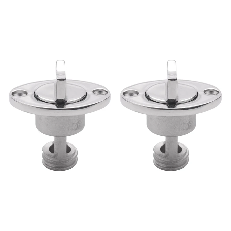 

2X Marine Boat Surface Polishing Oval Garboard Drain Plug Fits Hole Screw Thread Corrosion Resistant 316 Stainless Steel