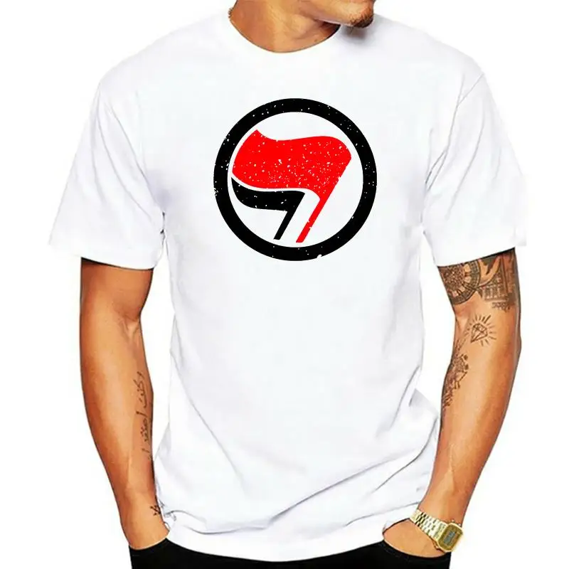 

Antifa T-Shirt Antifa Flag T-Shirt White-Grey For Men-Women-Youth Summer Style Casual Wear Tee Shirt