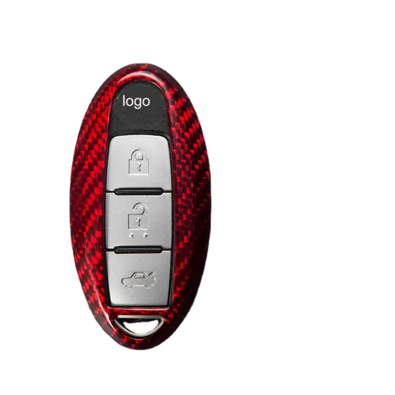 

Оригинальное углеродное волокно для Nissan Teana Sylphy Qashqai X-Trail Key чехол для автомобильного защитного чехла, автомобильные аксессуары, черный, крас...
