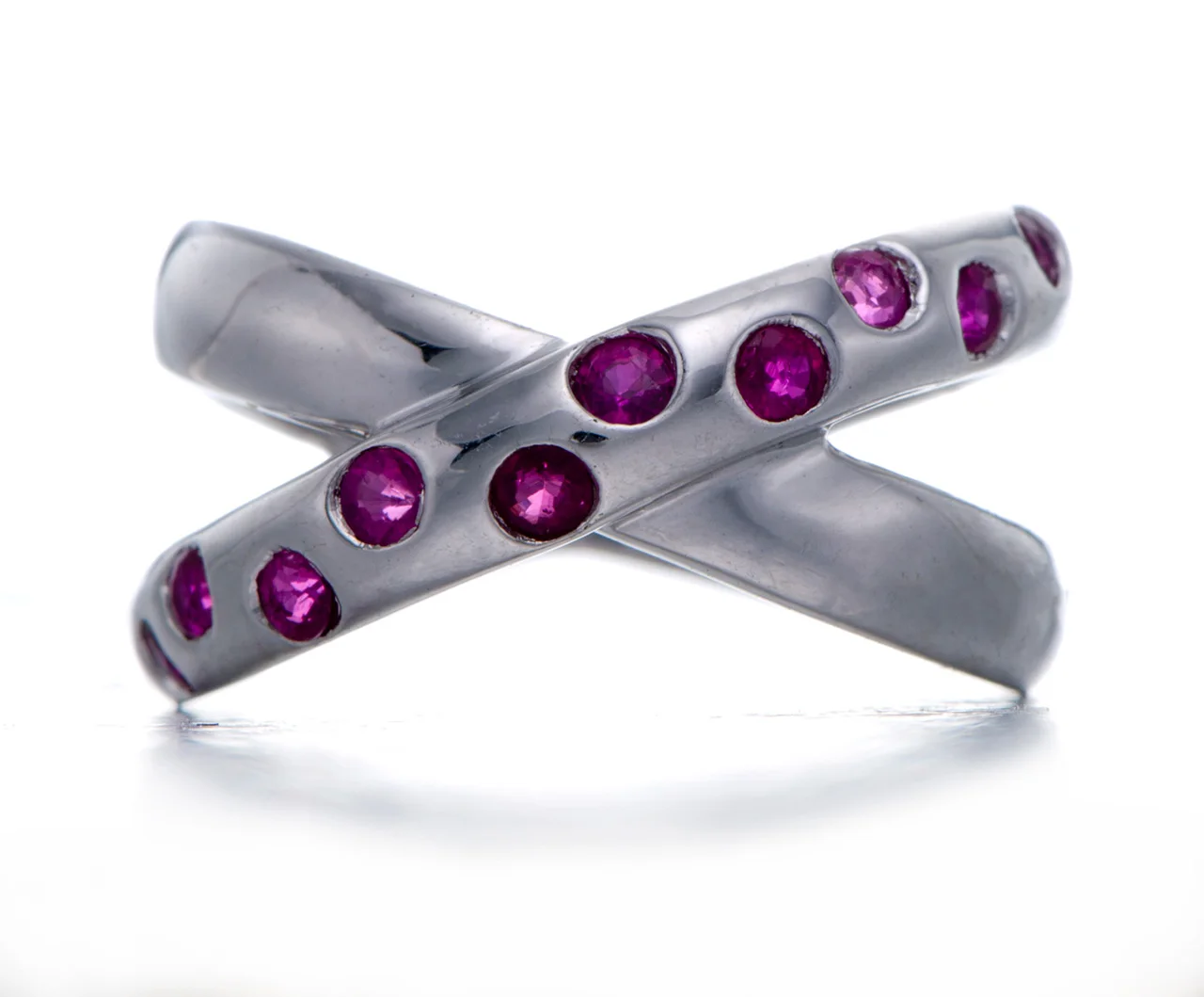 

GESIDE Ruby Rhodium Over Sterling Silver Ring 0.4ctw