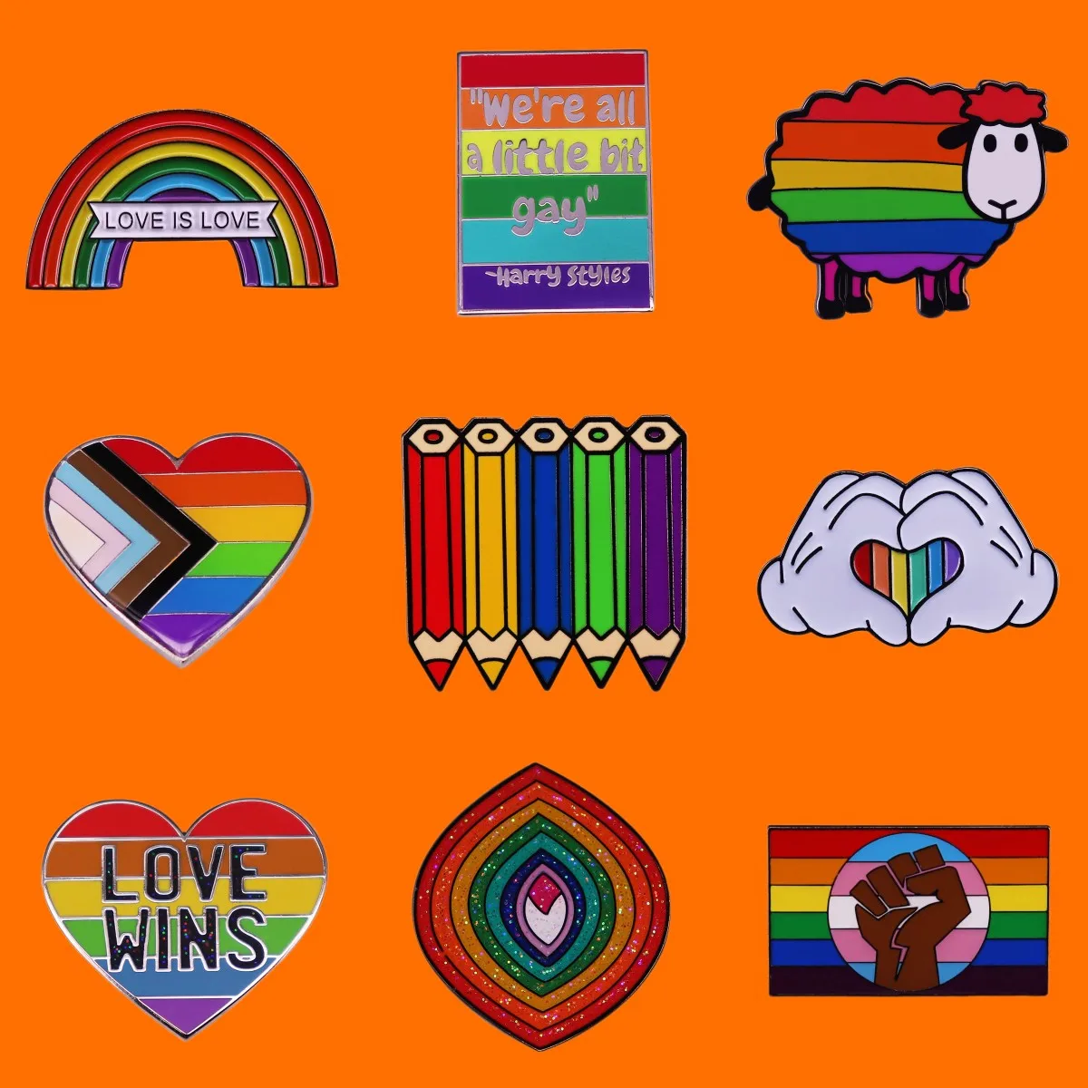 Высококачественные эмалированные значки с радужным флагом для гомосексуалистов, значок с Луной и звуками для геев, я влюбленный, гордо выигрывает, брошь для пуррида, оптовая продажа