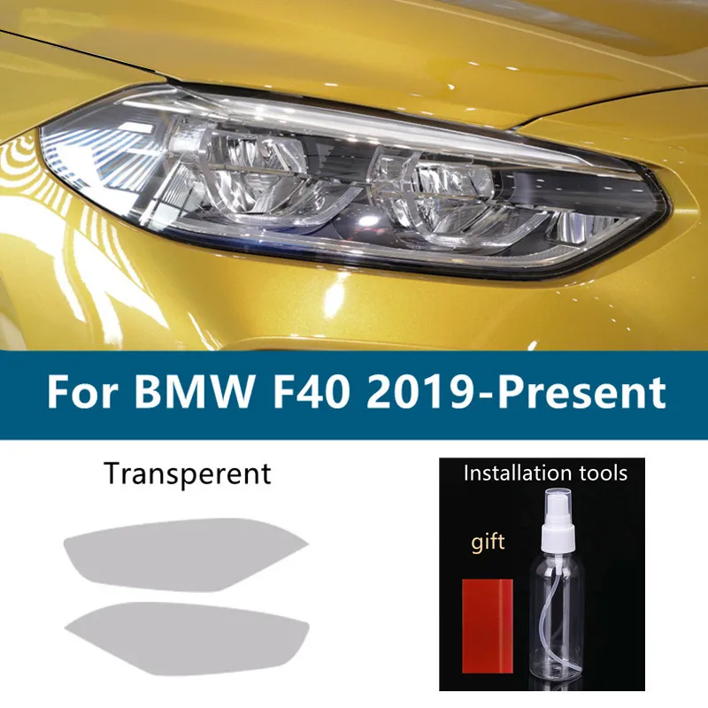 

BMW 1 серия 2 шт., F40, M135i, 118, краска для автомобильных фар, Черная защитная пленка, защита, прозрачные наклейки из ТПУ, a