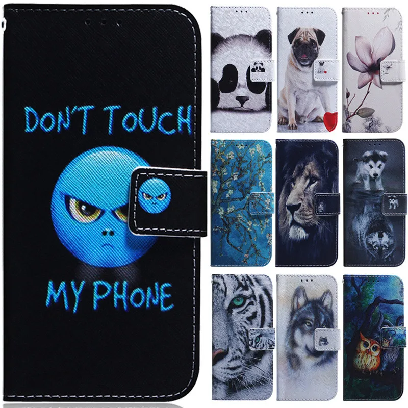 

For Huawei Y6 2018 5.7" PU Leather Case for Huawei Y5 Prime 2018 Huawei Y5 2018 5.45" Cases Cartoon Animal Magnetic Wallet Cover