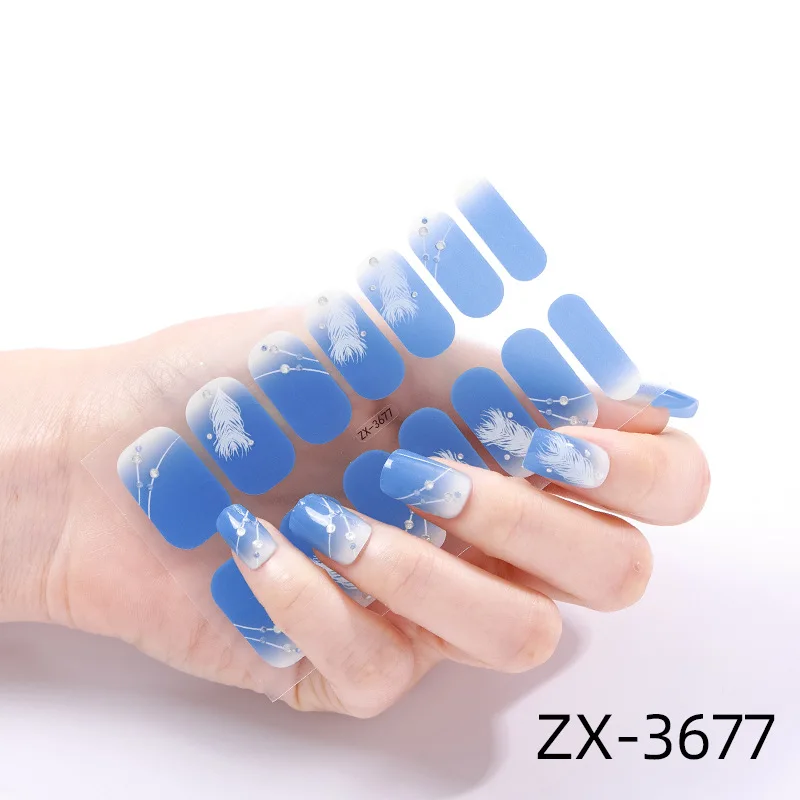 

14 Tips Fashion Nail Art Stickers Decor DIY Full Cover Self-Adhesive Waterproof Nail Stickers Wraps Manicure Art Decal