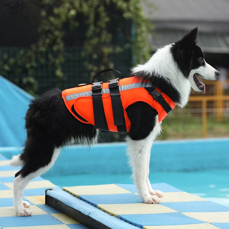 

Dog Life Jacket Reflective Dog Safety Clothes with Handle Summer Swimwear For Small Large Dogs French Bulldog Vest Pet Supplies