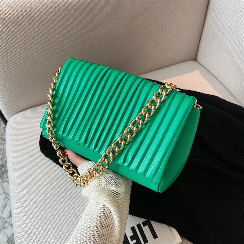 

High Quality Women Thick Chain Handbags Fashion Pu Leather Ladies Small Shoulder Travel Bag Designer Female Tote Messenger Bags