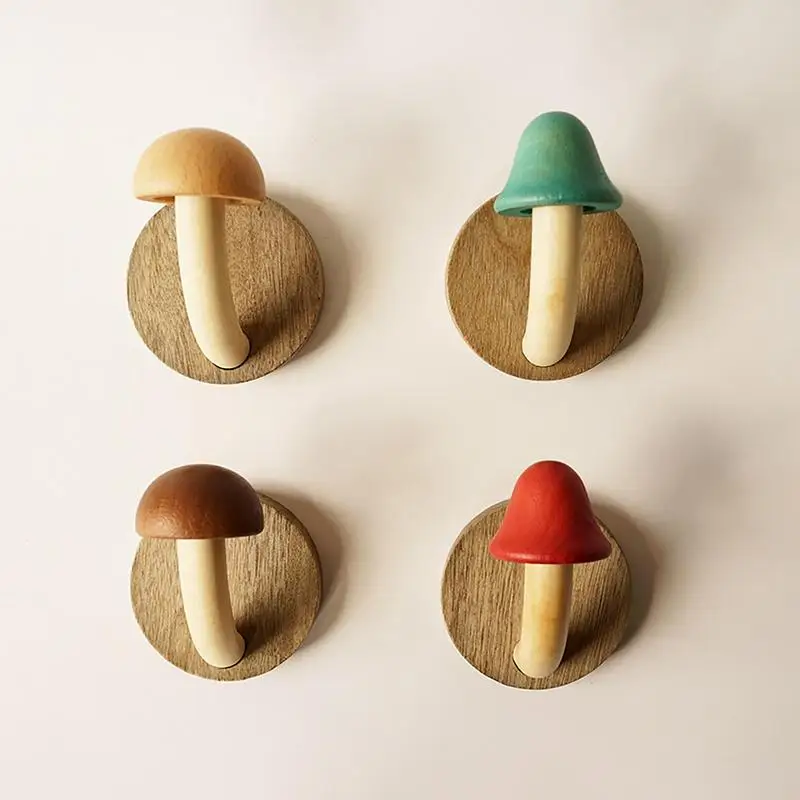 

Mushroom Wall Hooks Adhesive Mounted Door Key Cloth Coat Bathroom Robe Hanger Kitchen Bedroom Rack Shelf Bag Hook Organizer