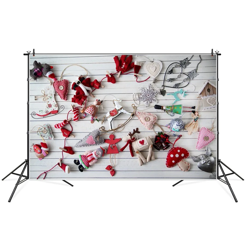 

Christmas Gifts Deoc Wooden Board Planks Photography Backdrops Custom Baby Party Decoration Photo Booth Photographic Backgrounds