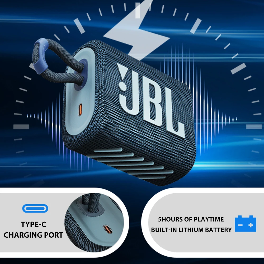 Фото JBL-Go3 оригинальный беспроводной динамик с Bluetooth 5,1, переносной водонепроницаемый динамик, подходит для улицы, спорта. №5