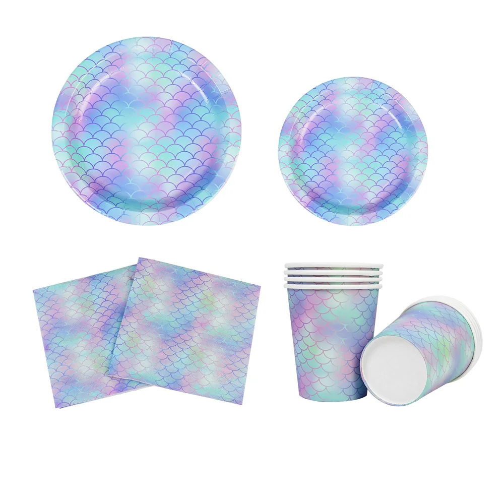 

Набор одноразовой посуды в виде русалки