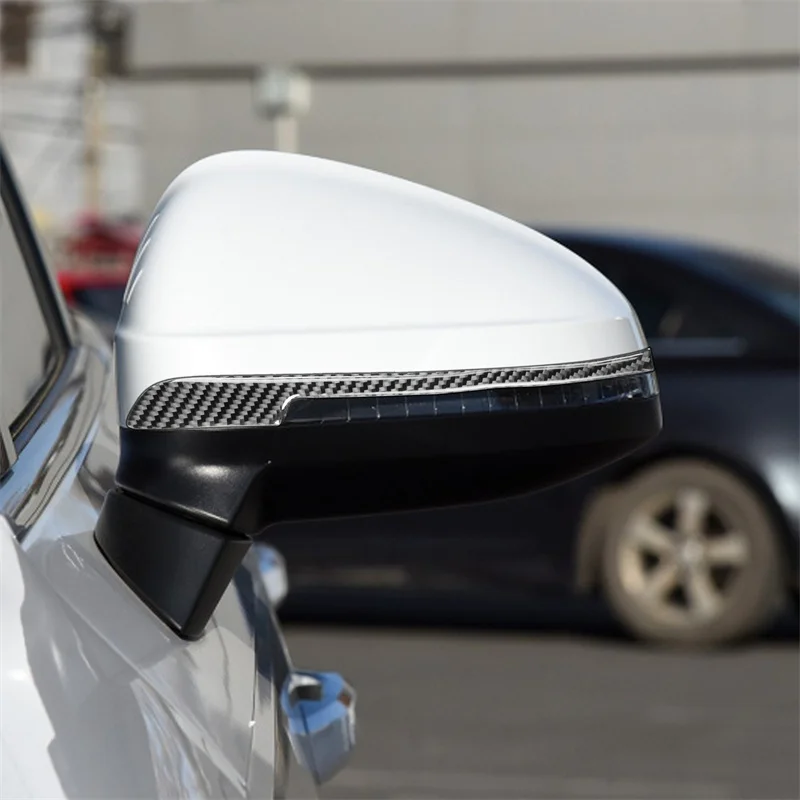 

For Audi A4 B9 RS4 S4 2017 2018 2019Rearview Mirror Anti-collision Strip carbon fibre Stickers Exterior Moulding Car Accessories