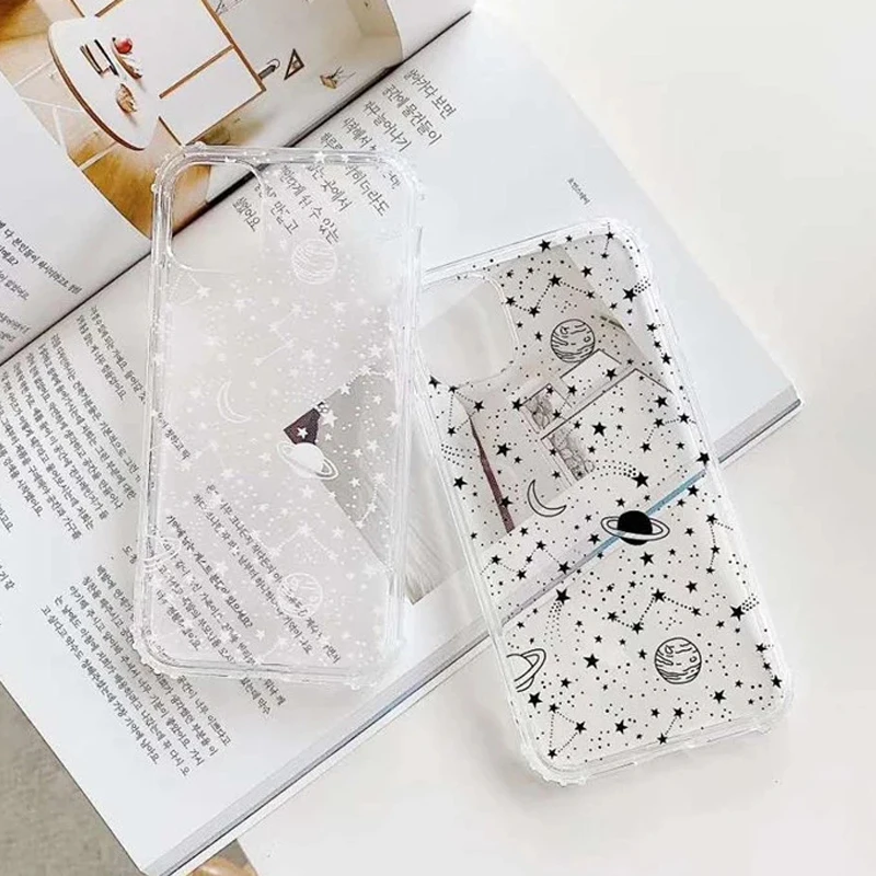 Ottwn Starry Sky Constellation Pattern Case For iPhone 14 13 12 11 Pro Max X XR XS Max 7 8 Plus SE2020 Clear Soft TPU Back Cover